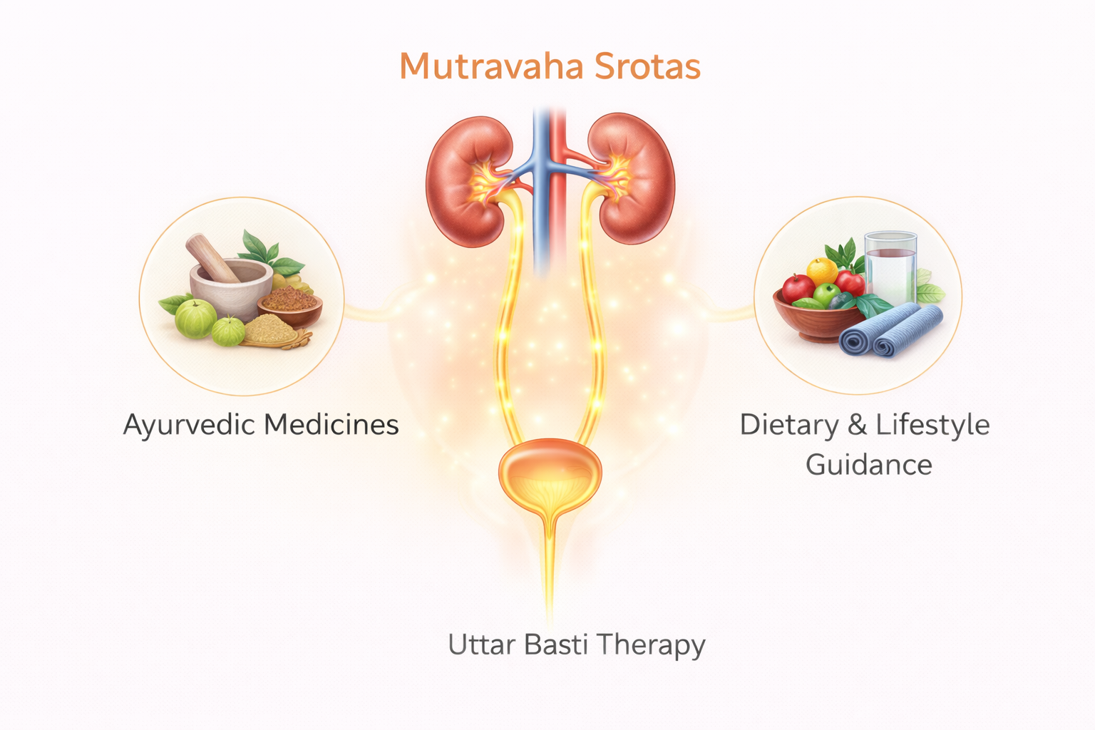 Mutravaha Srotas: Ayurvedic medicines, Uttar Basti therapy, and dietary and lifestyle guidance for urinary health